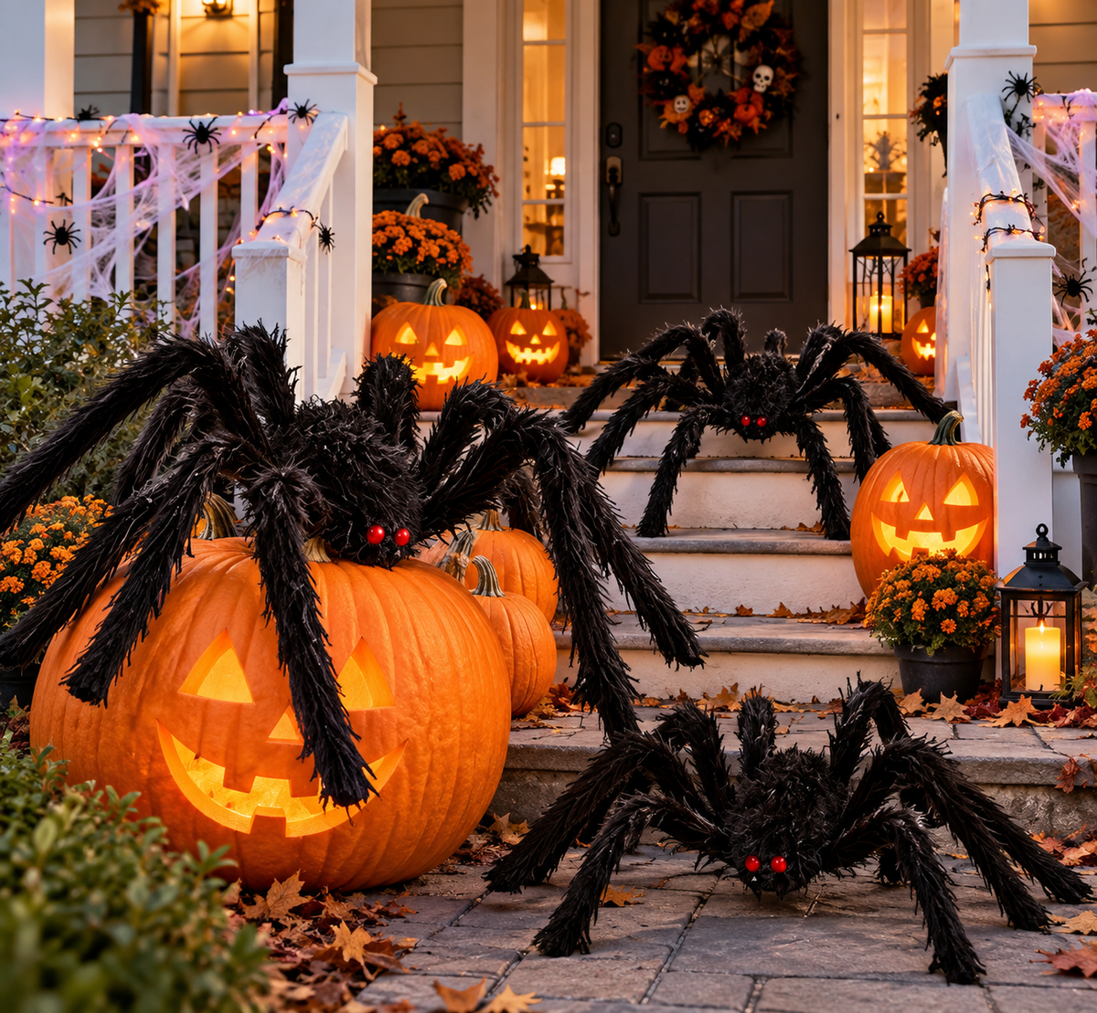 Giant Furry Halloween Spider Decoration