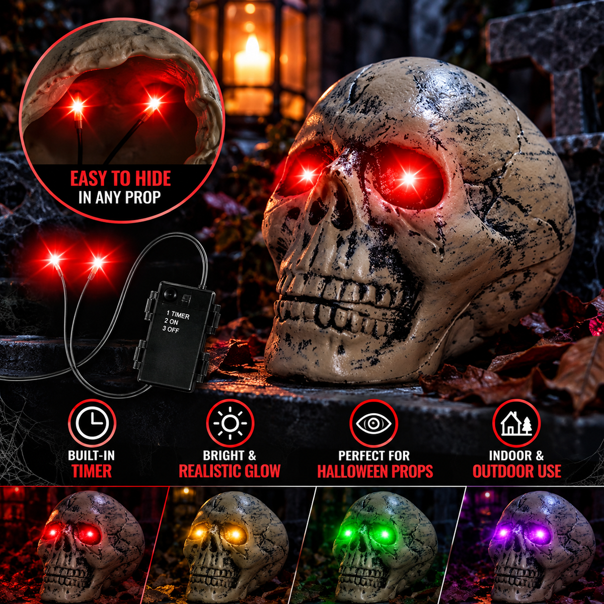 Glowing Eyes Halloween Decor with Timer