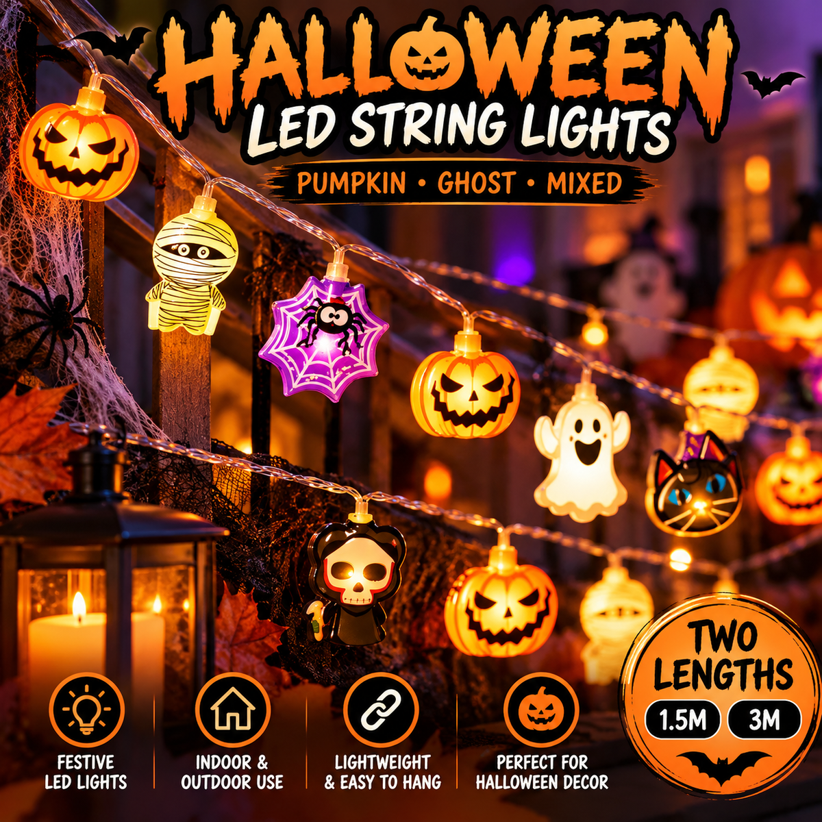 Halloween LED Character String Lights