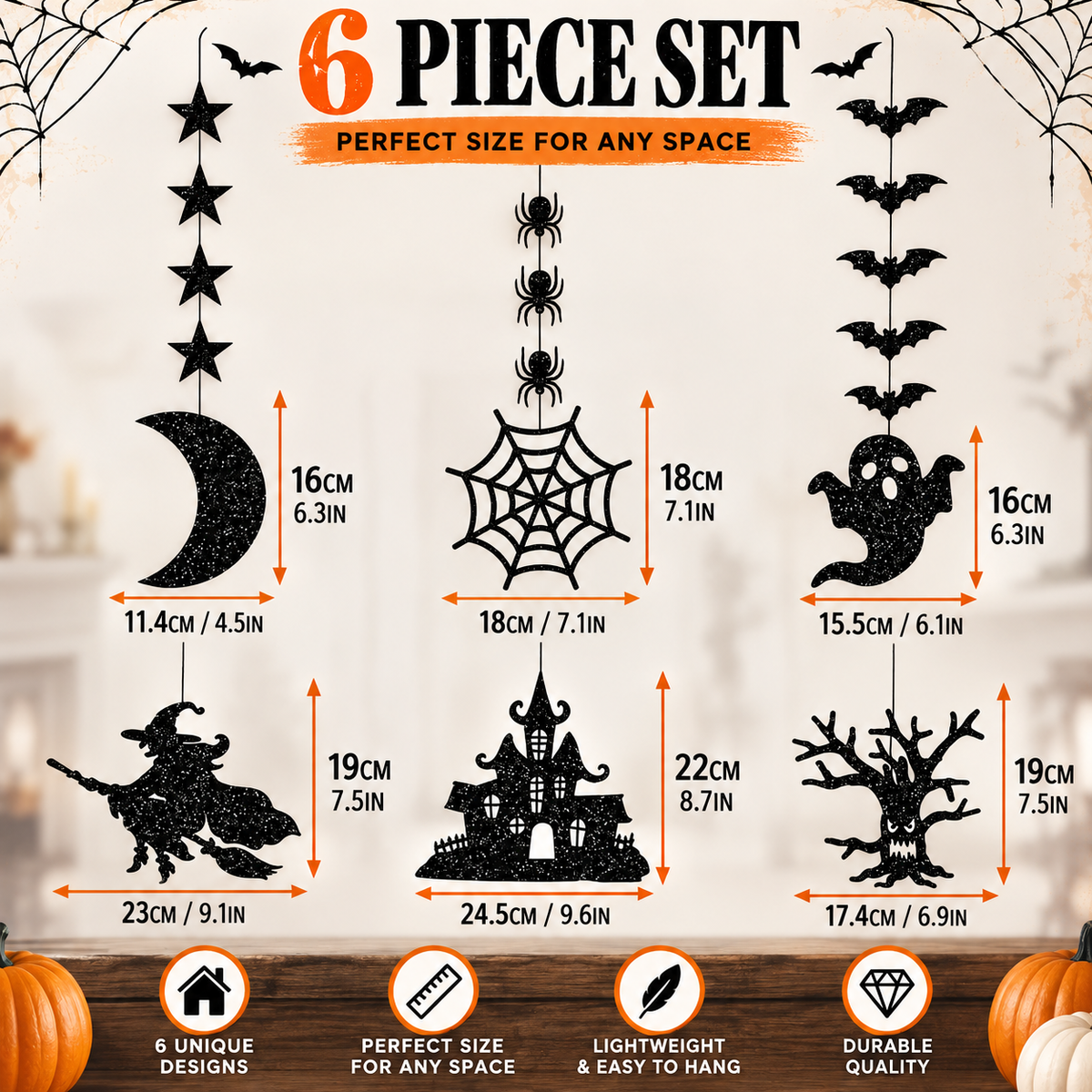 6-Piece Halloween Hanging Decorations Set