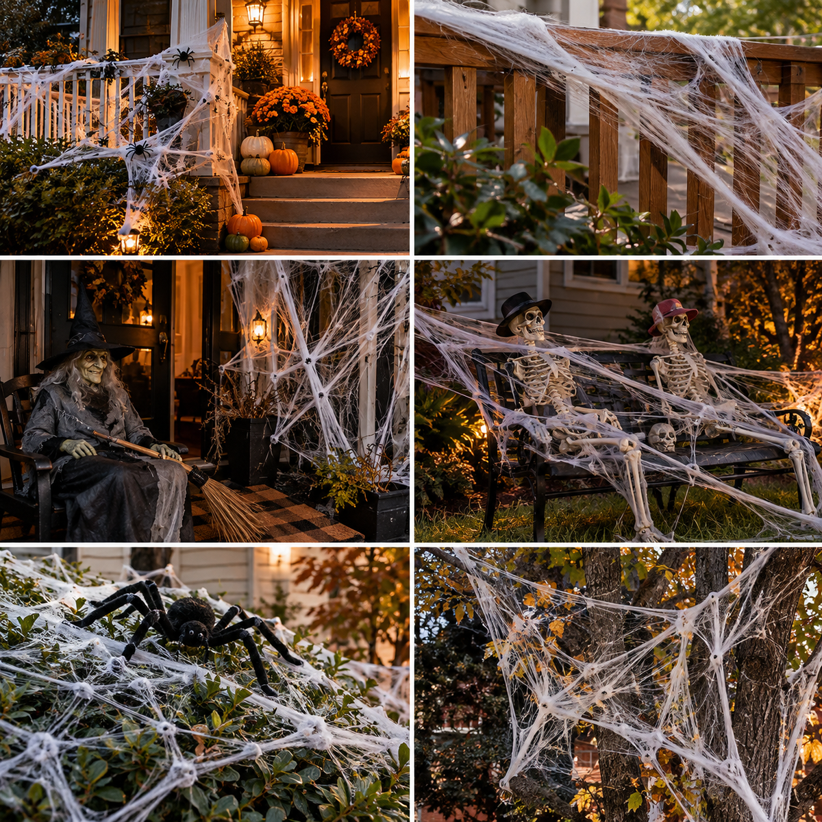 Stretchable Halloween Spider Web Decor – Indoor & Outdoor Cobweb Decoration