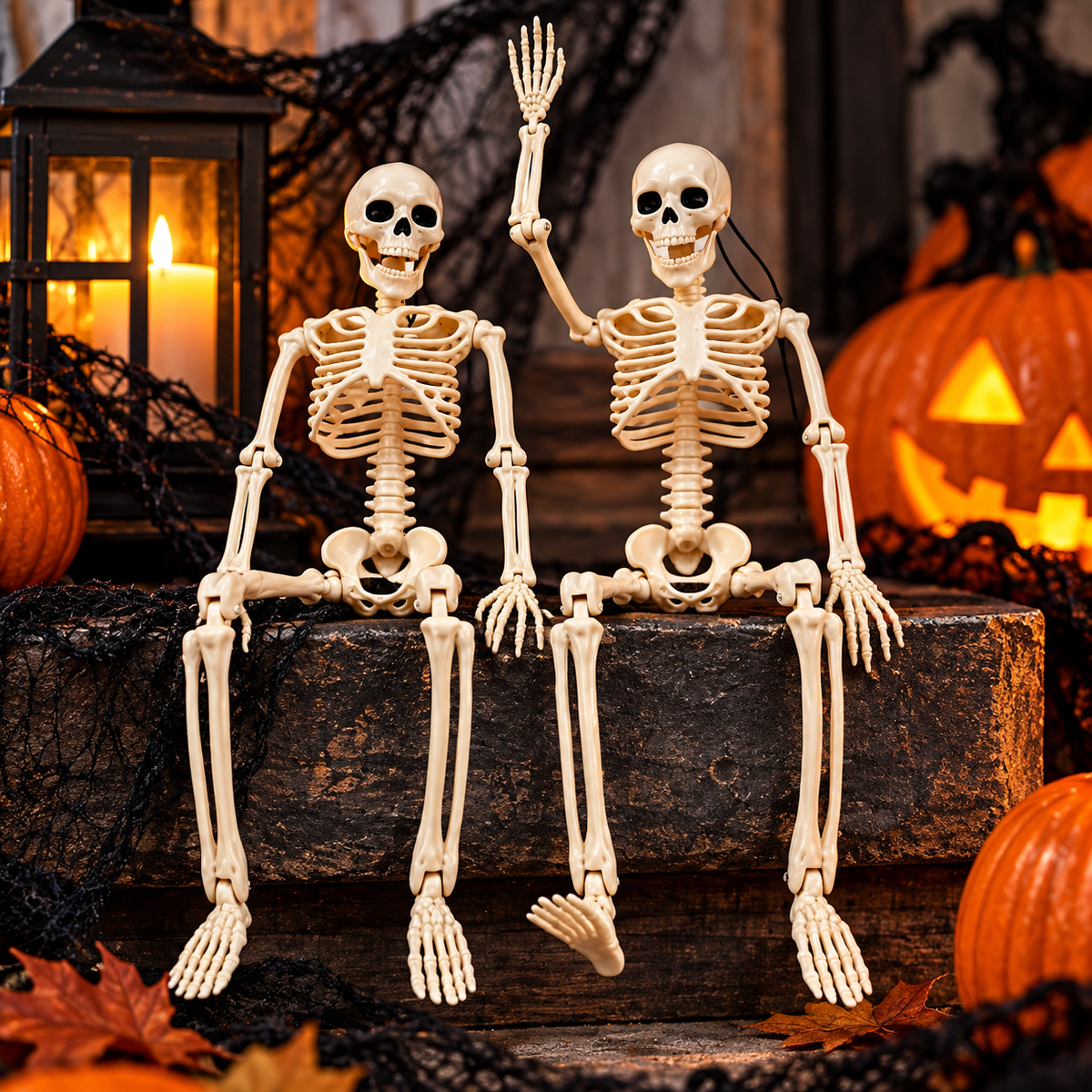 Poseable Halloween Skeleton Decoration