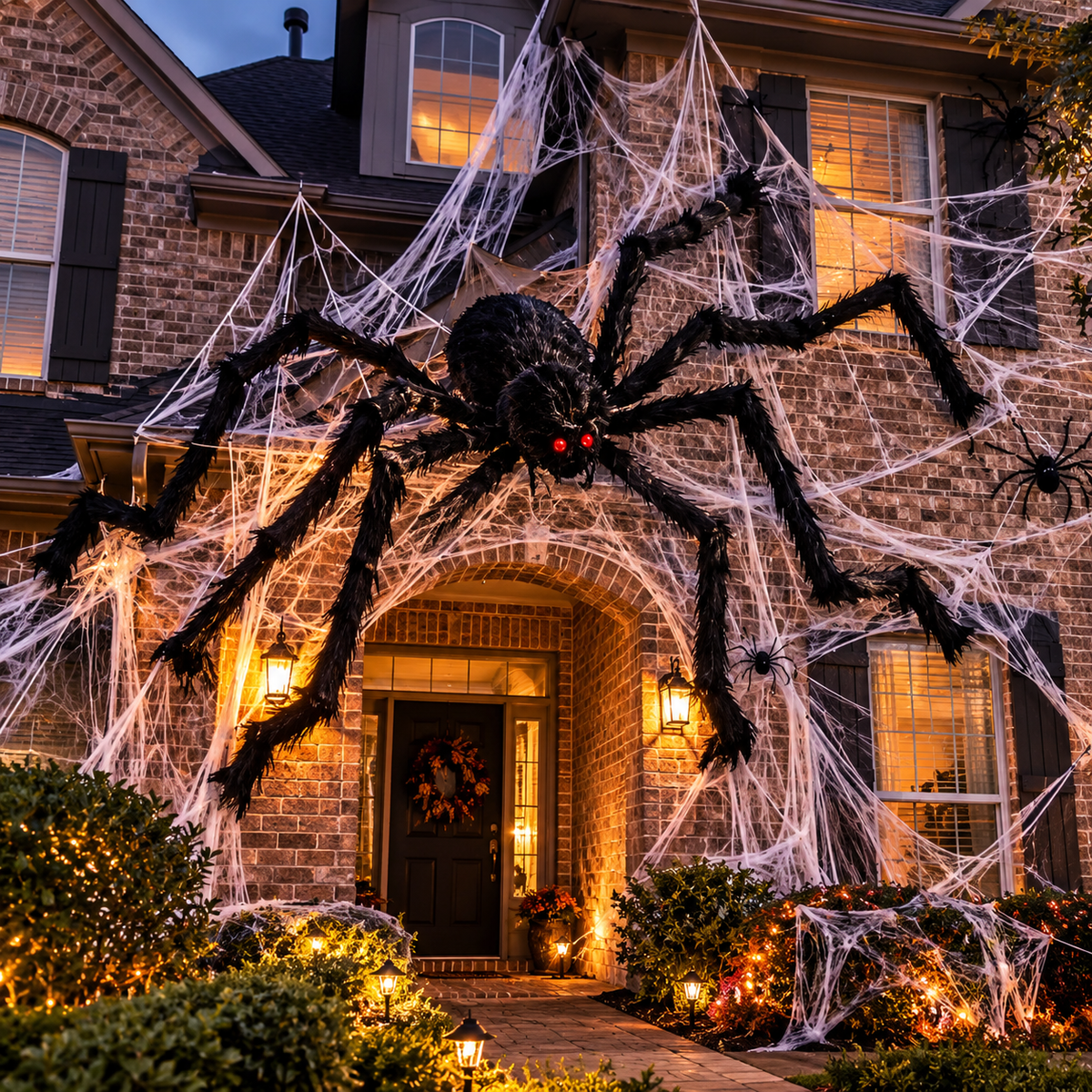 Giant Furry Halloween Spider Decoration